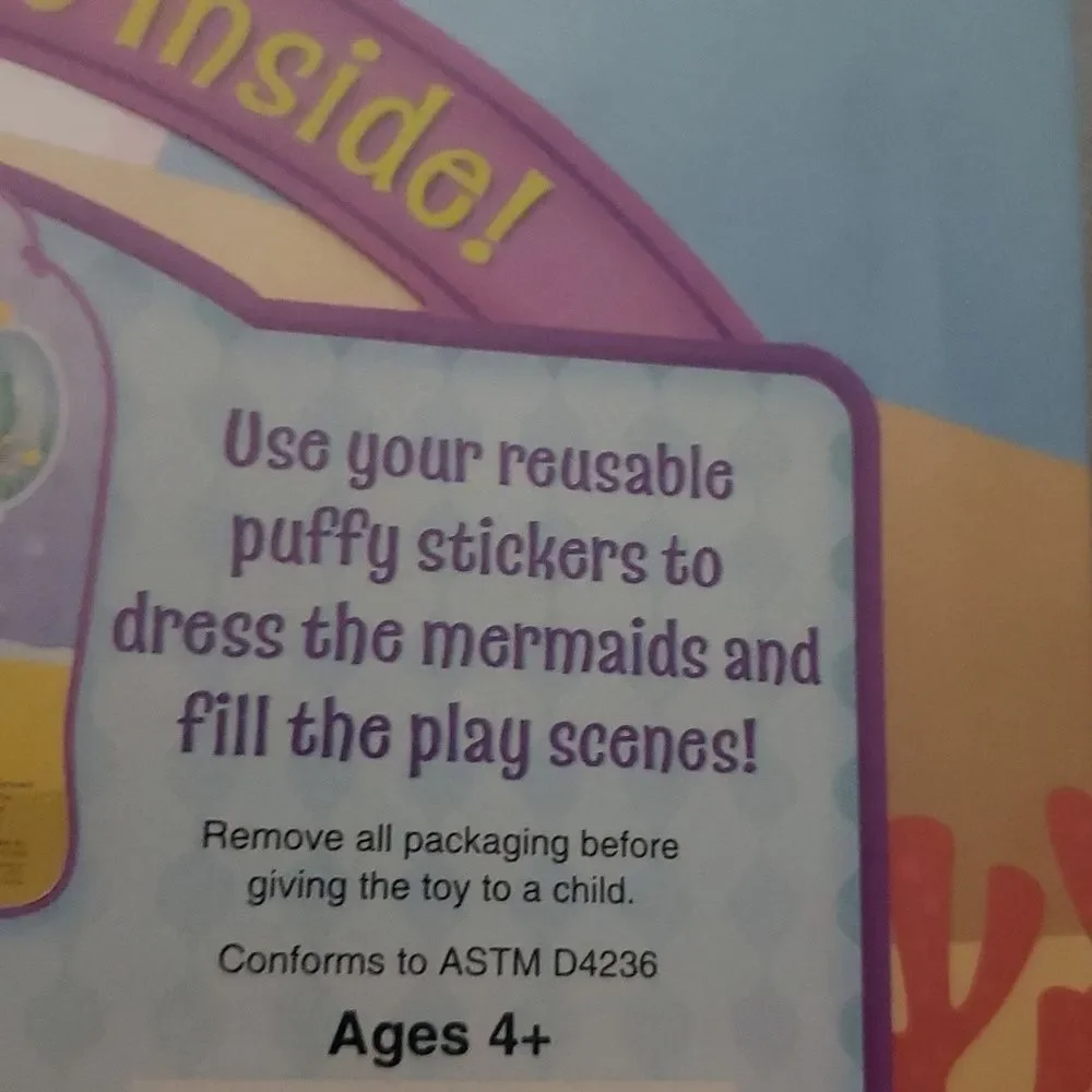 Melissa & Doug toy kids 4+ home mermaid puffy‎ stickers + play scenes